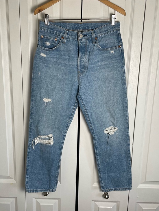 Levi's Denim - Levi’s 501 Original Cropped Jeans Women’s 29x26 Blue Button Fly Straight Leg